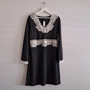 NWT SOMA Heather Chemise Lace-Trim Short Gown L